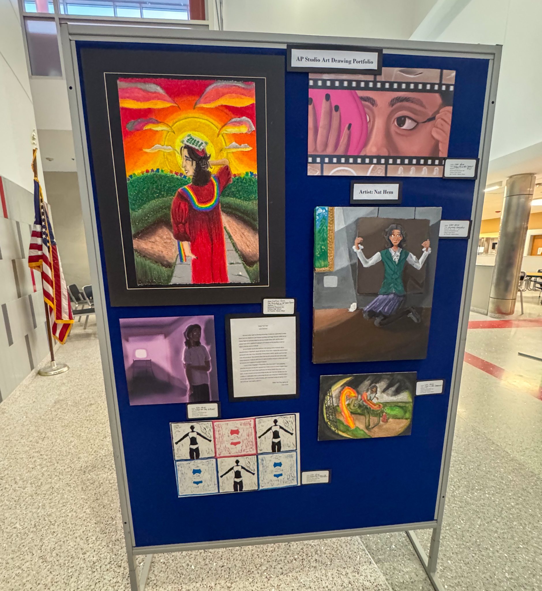 An image of Nat Hem’s AP Studio Art Portfolio that was on display at Chelsea High School’s Arts Night Out on Tuesday, May 20